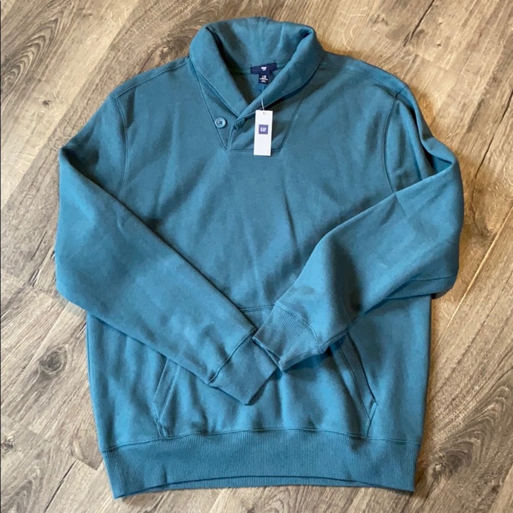NWT mock neck button sweatshirt